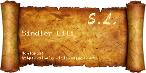 Sindler Lili névjegykártya