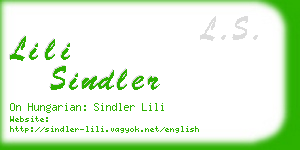 lili sindler business card